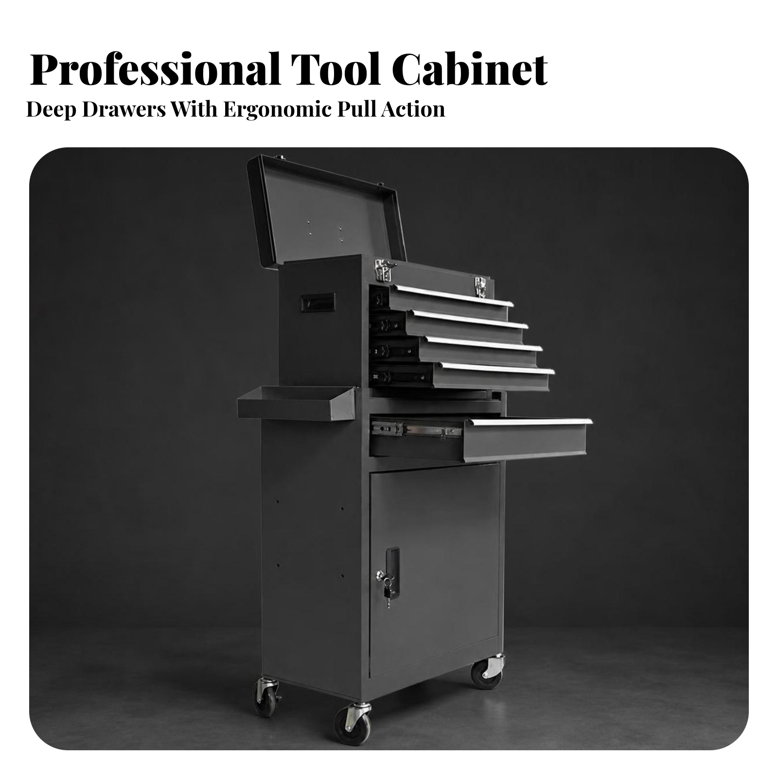 Workshop Tools Trolley - Tool Cart with Wheels Keyed Locking