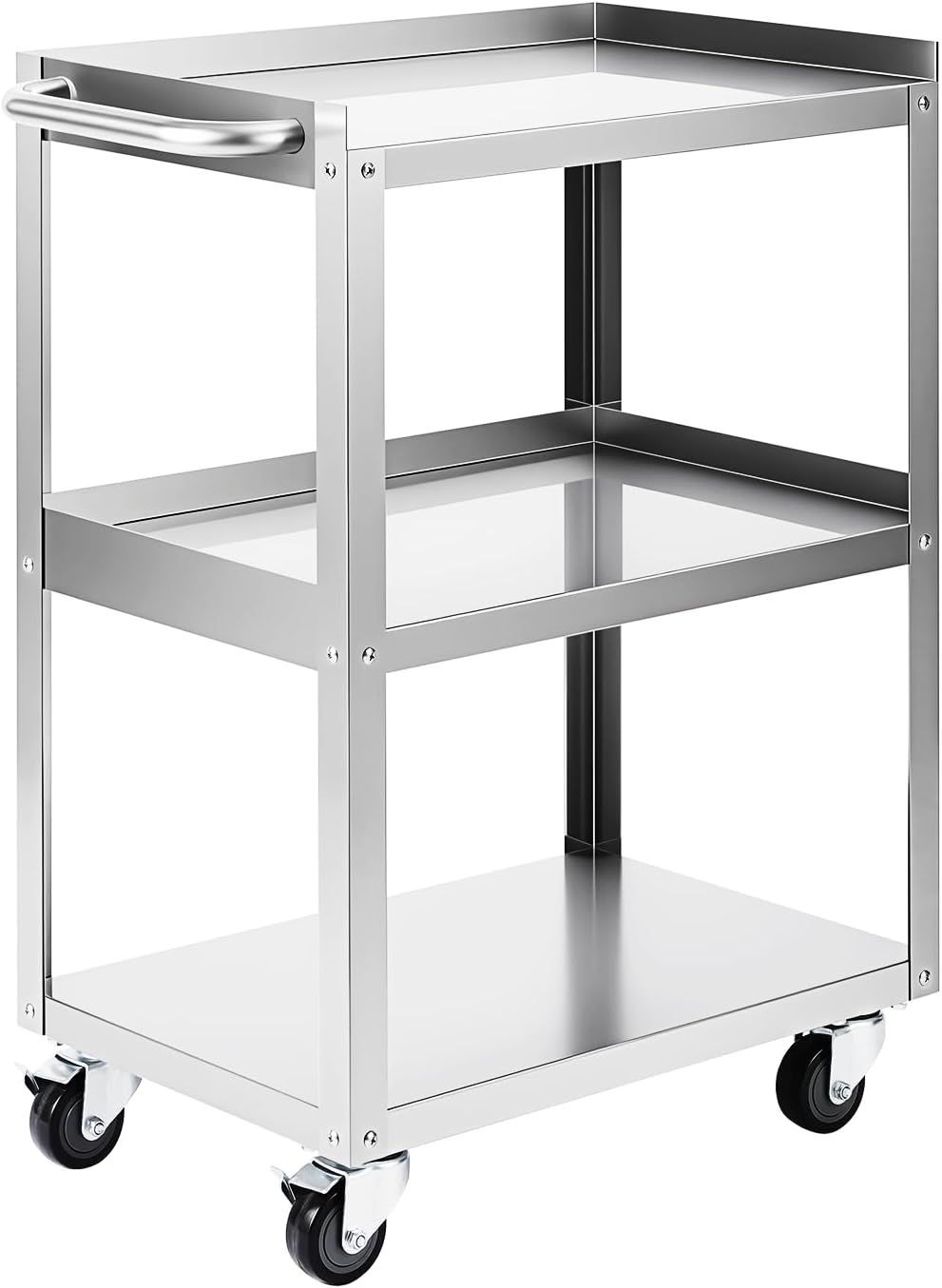 Tools For Metal Workshop - 3-Tier Stainless Steel Rolling Utility Cart