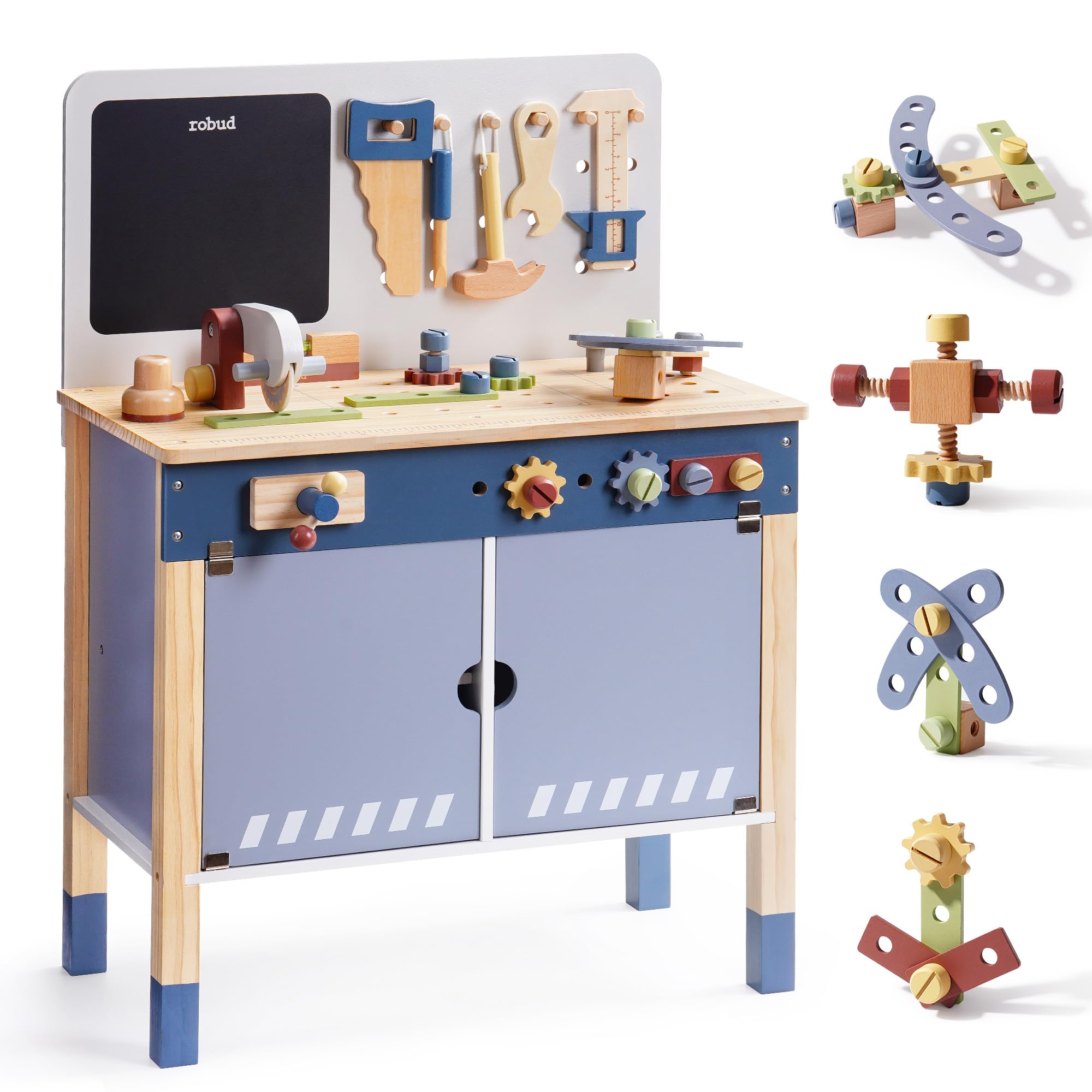 ROBUD Wooden Toy Workbench Pre - đánh giá và giá Tools Workshop Kids