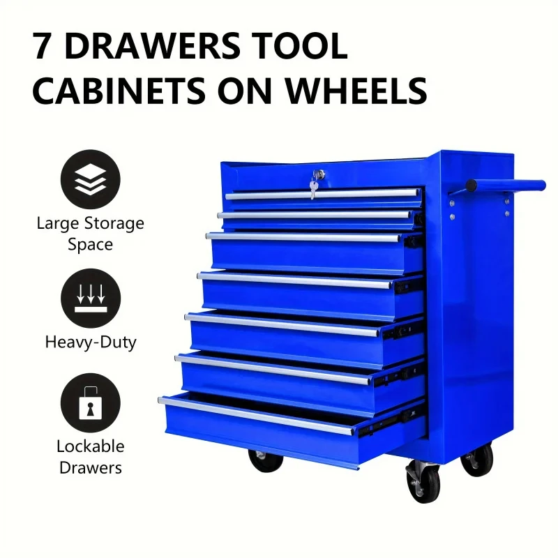 7 Drawers Blue Multifunctional - đánh giá và giá Workshop Tools Trolley