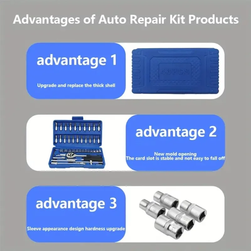 46-in-1 Heavy Duty Automotive  - đánh giá và giá Tools Set Workshop