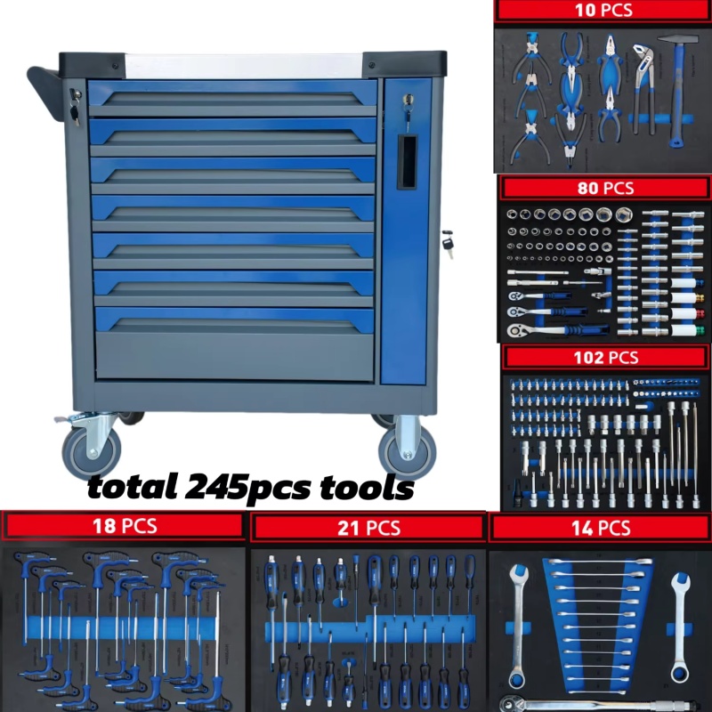 7-Drawer Lockable Rolling Stee - đánh giá và giá Workshop Tools Storage